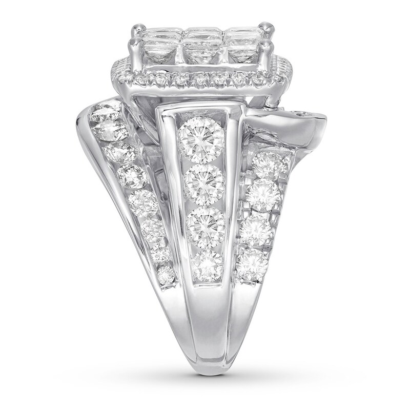Diamond Engagement Ring 7 Carats tw Princess/Round 14K Gold