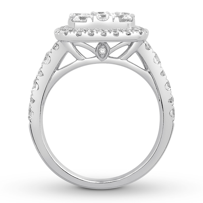 Diamond Engagement Ring 2-1/5 ct tw Round-cut 14K White Gold