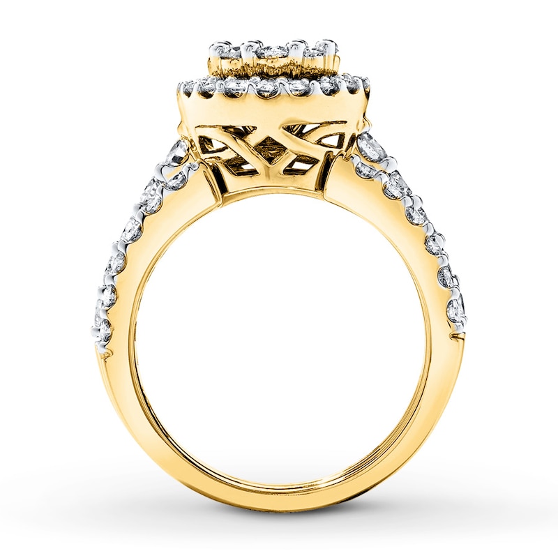 Diamond Bridal Set 2 ct tw Round-cut 14K Yellow Gold