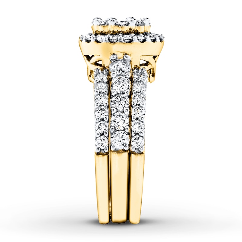 Diamond Bridal Set 2 ct tw Round-cut 14K Yellow Gold