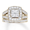 Thumbnail Image 0 of Diamond Bridal Set 2 ct tw Princess-cut 14K Yellow Gold