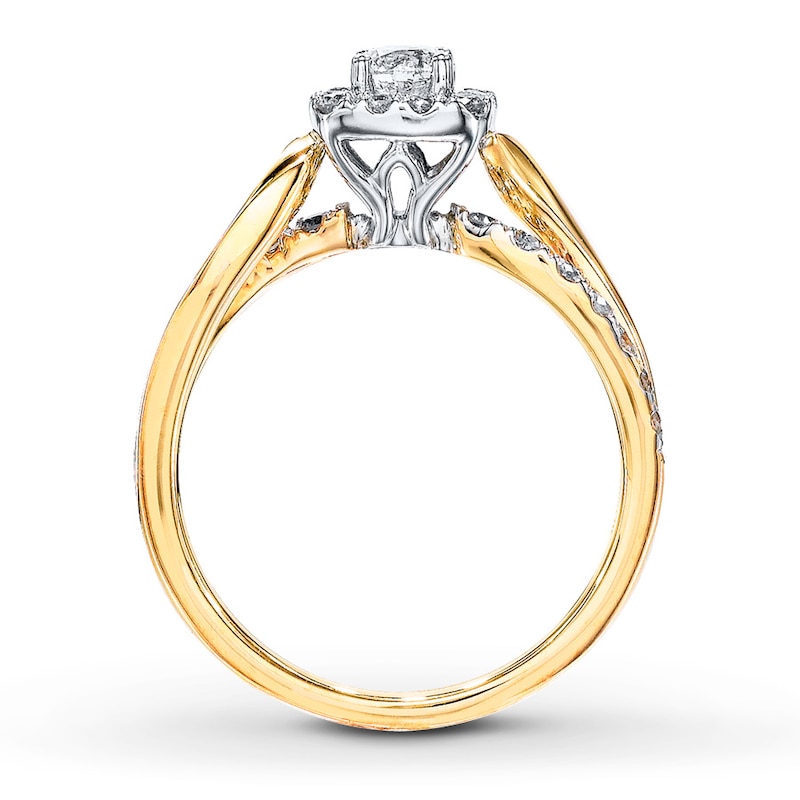 Diamond Engagement Ring 3/4 ct tw Round-cut 14K Two-Tone Gold