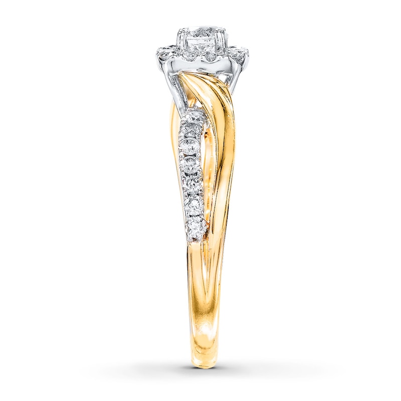 Diamond Engagement Ring 3/4 ct tw Round-cut 14K Two-Tone Gold