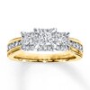 Thumbnail Image 0 of Diamond 3-Stone Ring 1 ct tw Princess-cut 14K Yellow Gold