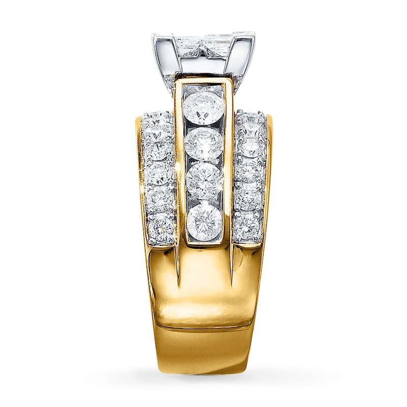 Diamond Engagement Ring 3-1/2 ct tw Diamonds 14K Yellow Gold