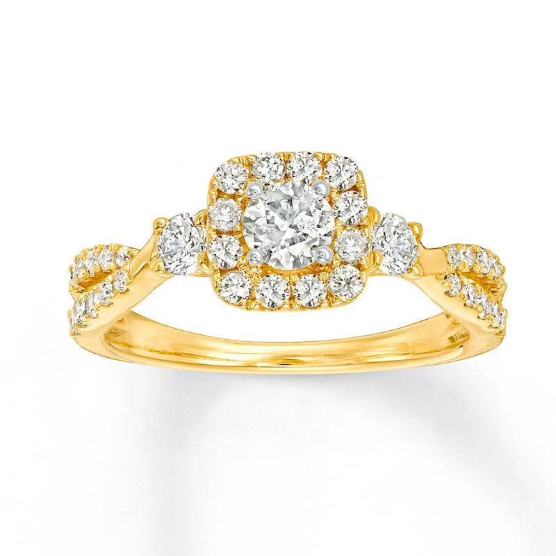 Main Image 1 of Diamond Engagement Ring 7/8 ct tw Round-cut 14K Yellow Gold