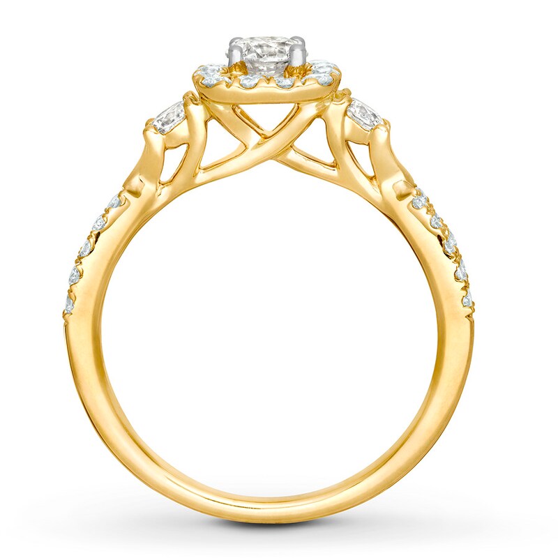Main Image 2 of Diamond Engagement Ring 7/8 ct tw Round-cut 14K Yellow Gold
