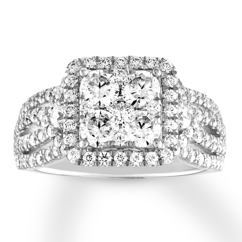 Diamond Engagement Ring 2 ct tw Round-cut 14K White Gold