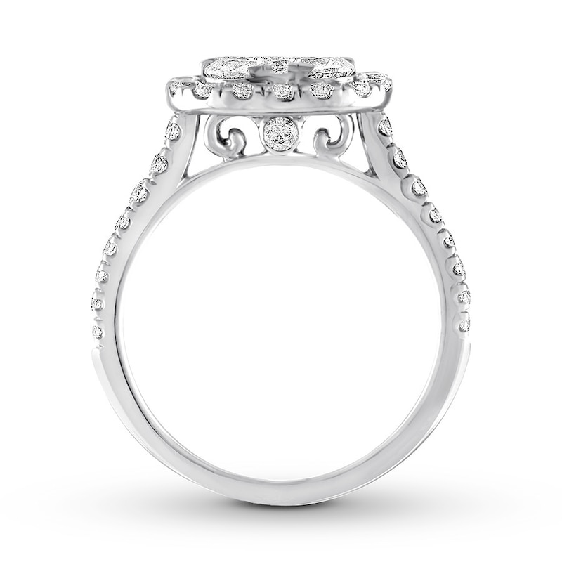 Diamond Engagement Ring 2 ct tw Round-cut 14K White Gold