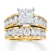 Thumbnail Image 0 of Diamond Bridal Set 4 ct tw Princess-cut 14K Yellow Gold