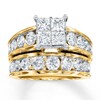 Thumbnail Image 1 of Diamond Bridal Set 4 ct tw Princess-cut 14K Yellow Gold