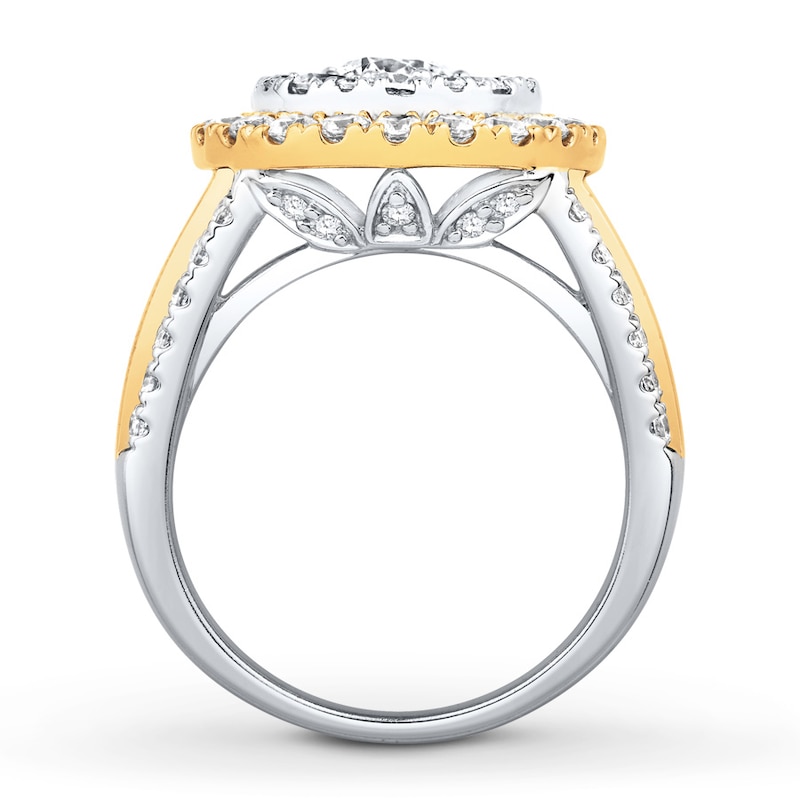 Diamond Engagement Ring 3 ct tw Round-cut 14K Two-Tone Gold