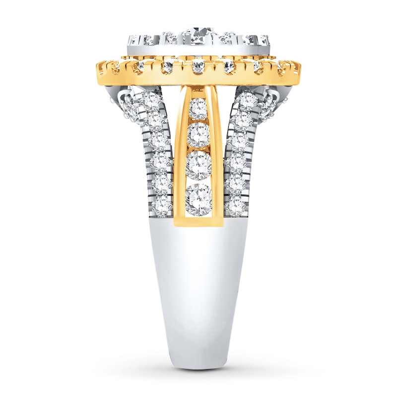 Diamond Engagement Ring 3 ct tw Round-cut 14K Two-Tone Gold