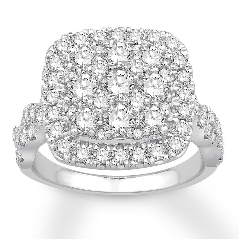 Diamond Engagement Ring 2-1/2 ct tw Round-cut 14K White Gold