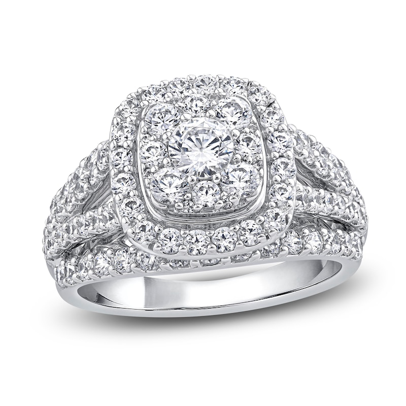 Diamond Engagement Ring 2 ct tw Round-cut 14K White Gold