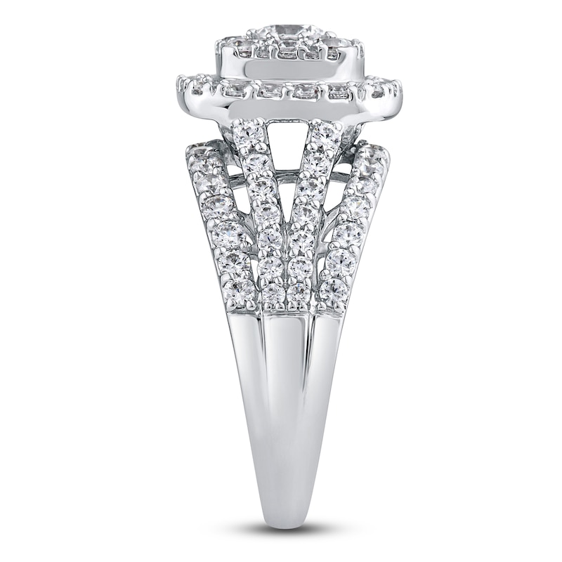 10K White Gold Diamond Jewelry-2-Stone Rings-Ladies' Rings