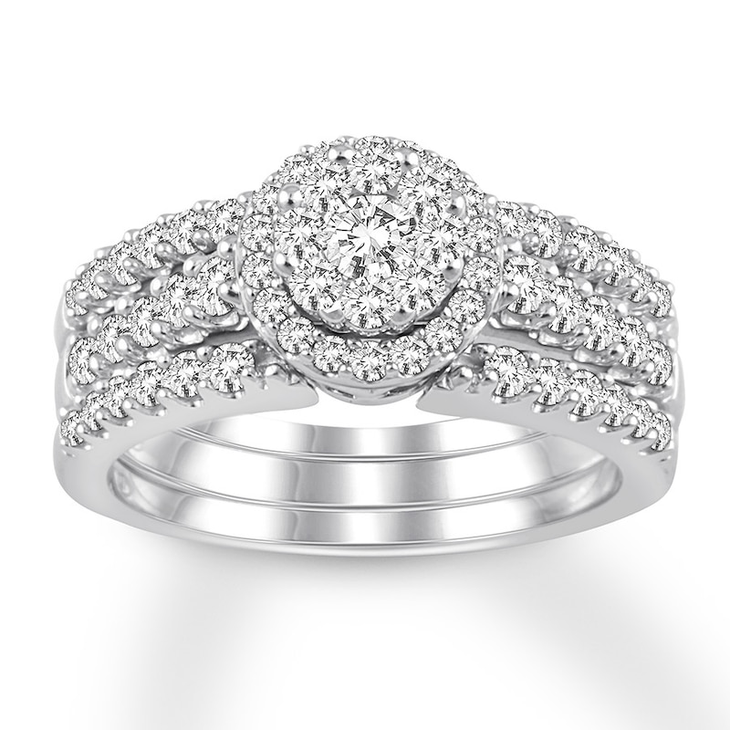 Diamond Bridal Set 1 ct tw Round-cut 14K White Gold