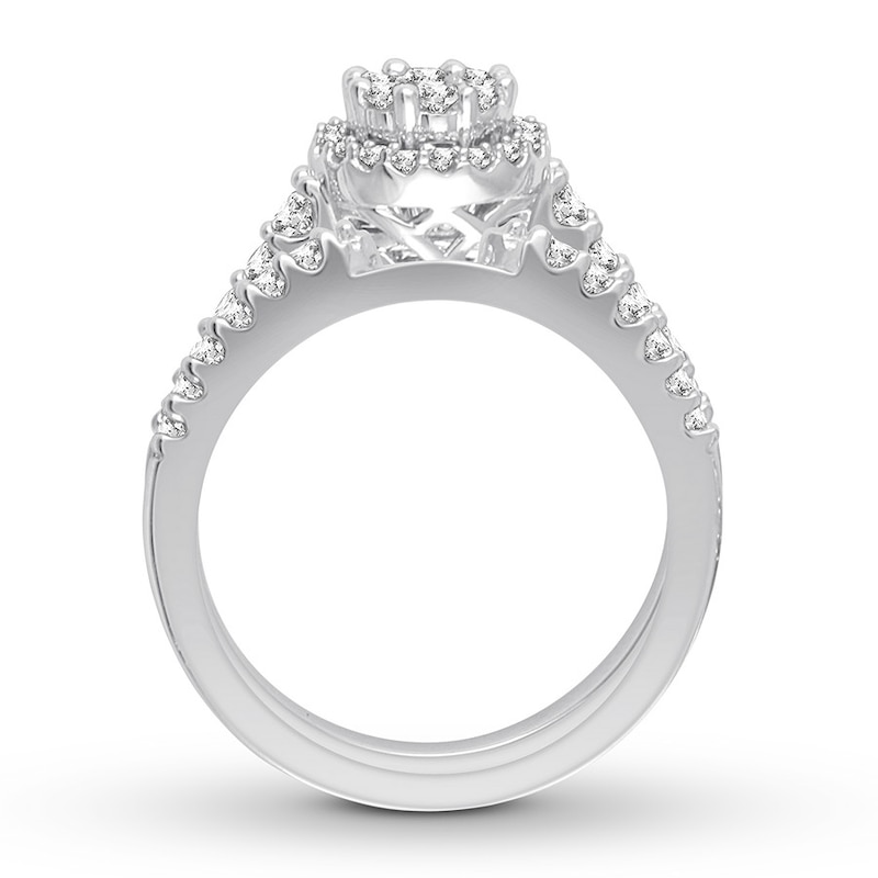 Diamond Bridal Set 1 ct tw Round-cut 14K White Gold