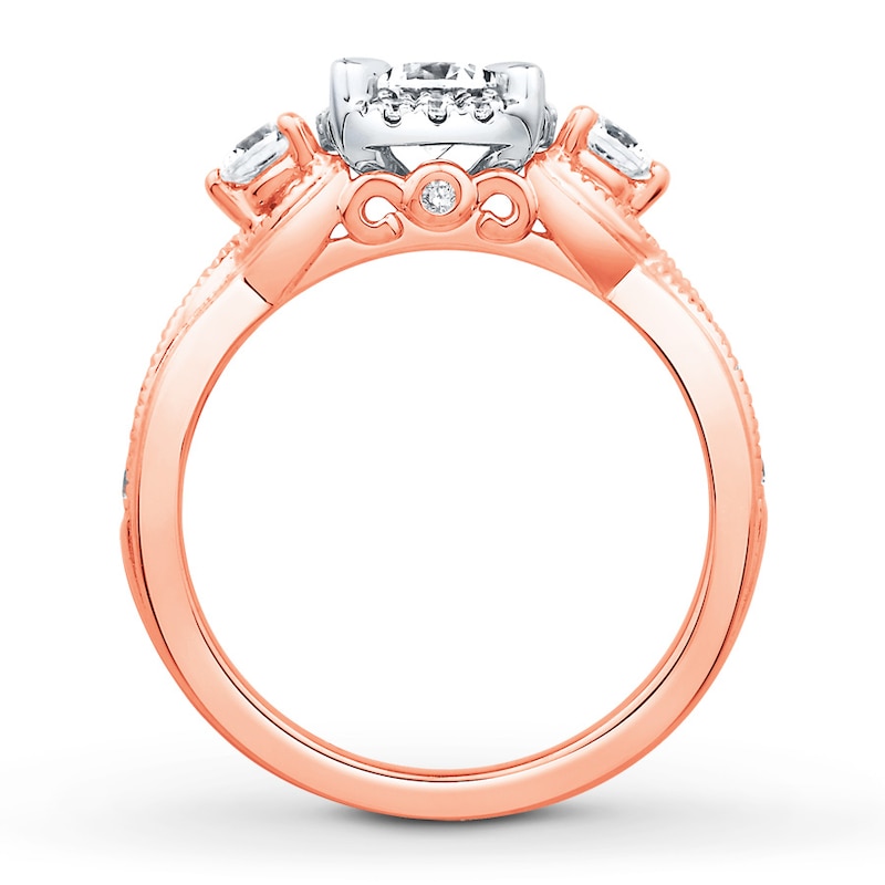 Main Image 2 of Diamond Bridal Set 7/8 ct tw Round-cut 14K Two-Tone Gold