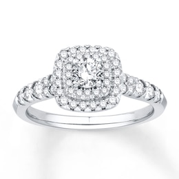 Diamond Engagement Ring 5/8 ct tw Round-cut 14K White Gold