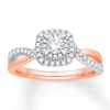 Thumbnail Image 1 of Diamond Engagement Ring 1/2 ct tw Round-cut 14K Two-Tone Gold