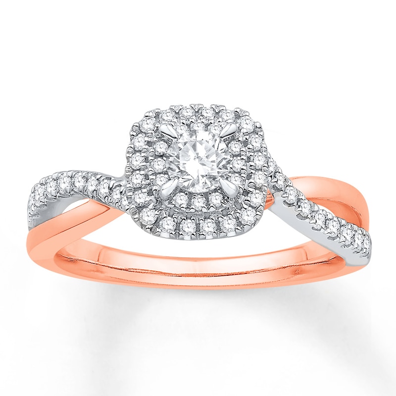 Main Image 1 of Diamond Engagement Ring 1/2 ct tw Round-cut 14K Two-Tone Gold