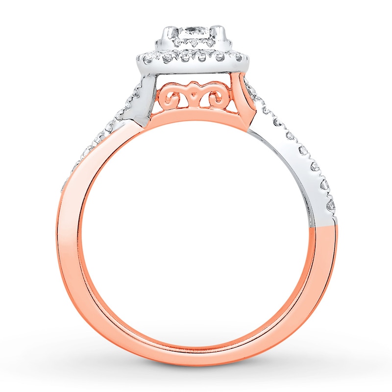 Main Image 2 of Diamond Engagement Ring 1/2 ct tw Round-cut 14K Two-Tone Gold
