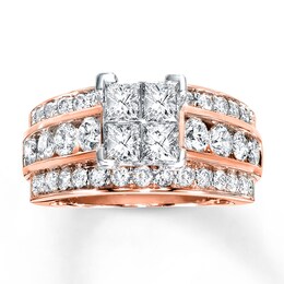 Diamond Engagement Ring 2-5/8 ct tw Princess/Round 14K Gold