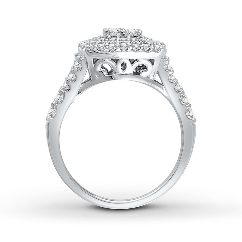 Main Image 2 of Diamond Engagement Ring 1-1/4 ct tw Princess-cut 14K White Gold