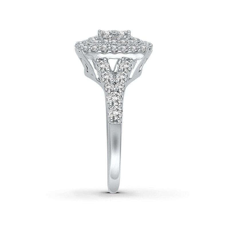 Main Image 3 of Diamond Engagement Ring 1-1/4 ct tw Princess-cut 14K White Gold