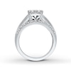 Diamond Engagement Ring 2-1/2 ct tw Princess-cut 14K White Gold
