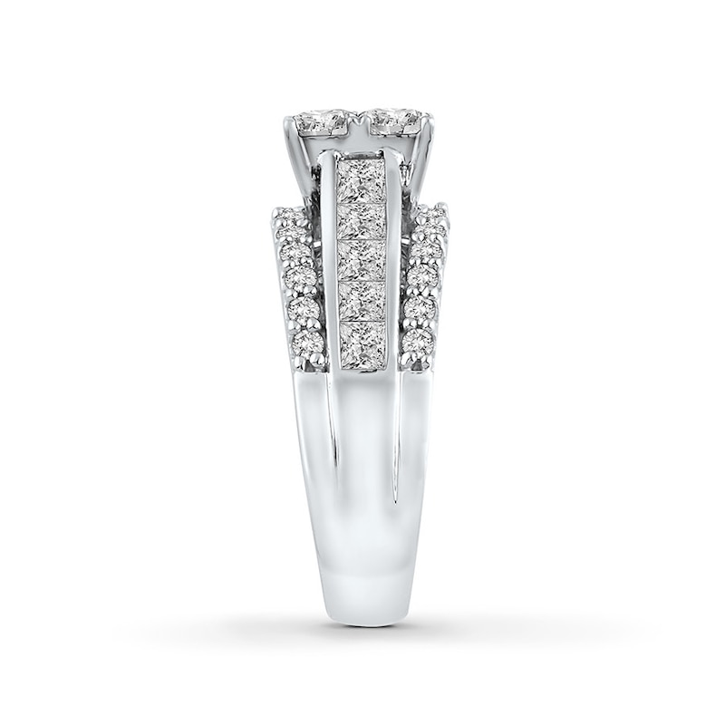 Main Image 3 of Diamond Engagement Ring 2-1/2 ct tw Princess-cut 14K White Gold