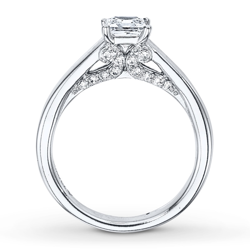 Main Image 2 of Diamond Engagement Ring 7/8 ct tw Princess-cut 14K White Gold