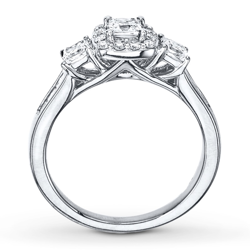 Main Image 2 of Diamond Engagement Ring 1 ct tw Princess-cut 14K White Gold
