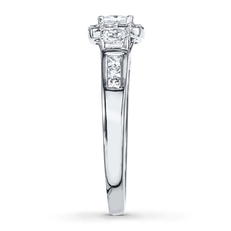 Main Image 3 of Diamond Engagement Ring 1 ct tw Princess-cut 14K White Gold