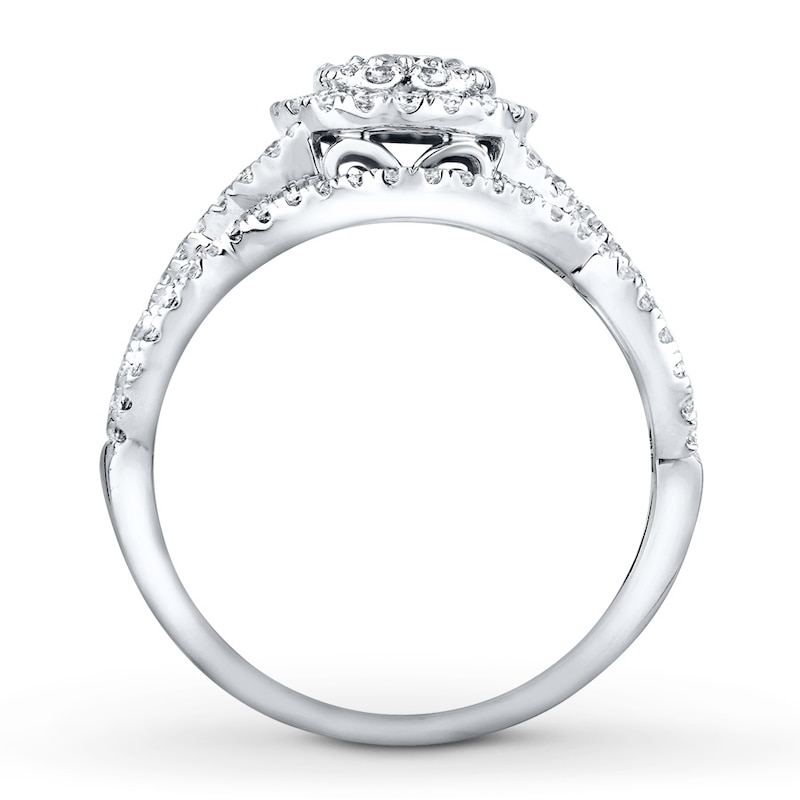 Diamond Bridal Set 7/8 carat tw Round-cut 14K White Gold