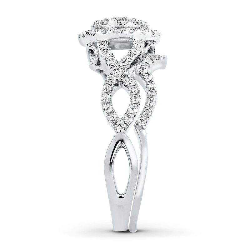 Diamond Bridal Set 7/8 carat tw Round-cut 14K White Gold