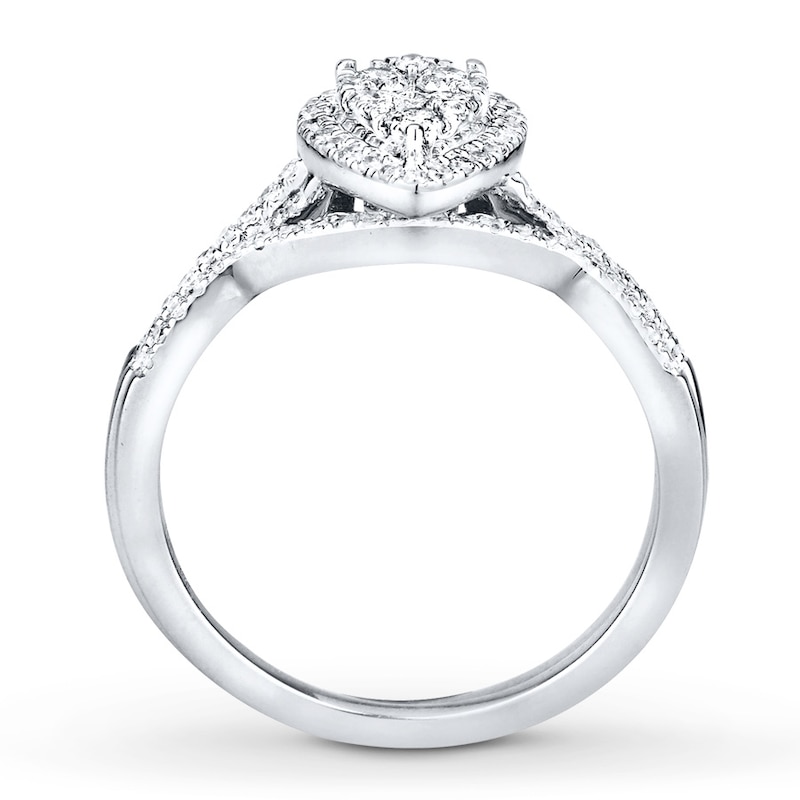 Main Image 2 of Diamond Bridal Set 1/2 carat tw Round-cut 14K White Gold
