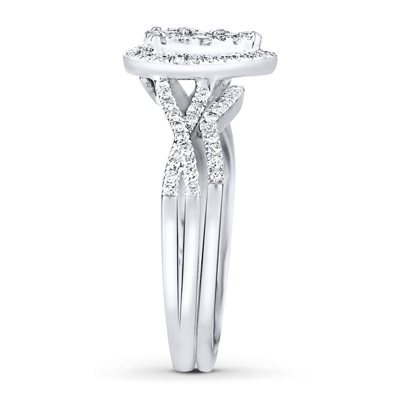 Diamond Bridal Set 1/2 carat tw Round-cut 14K White Gold