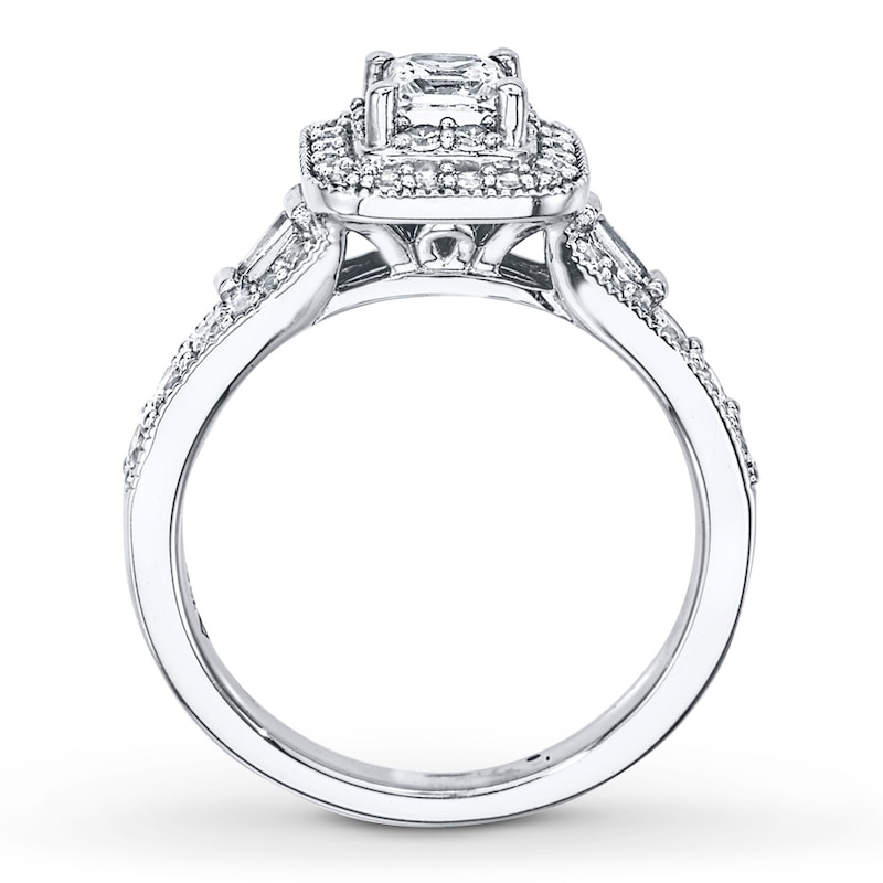 Main Image 2 of Diamond Engagement Ring 1 ct tw Princess-cut 14K White Gold