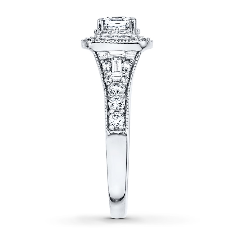 Main Image 3 of Diamond Engagement Ring 1 ct tw Princess-cut 14K White Gold