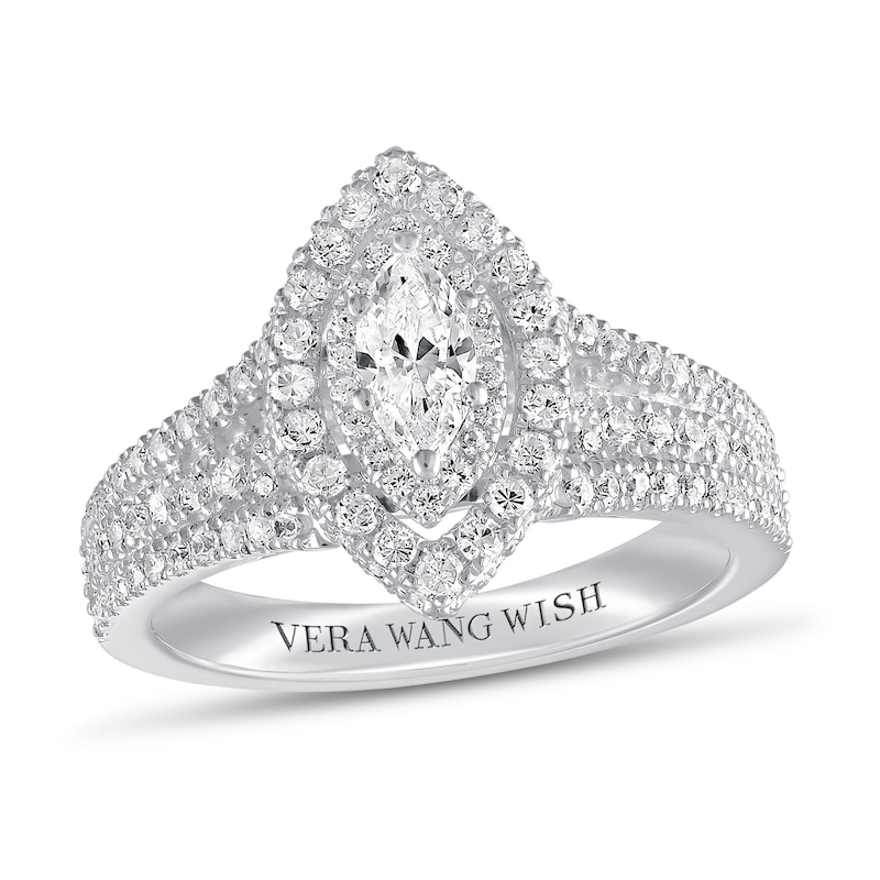 Vera Wang WISH Diamond Engagement Ring 1-1/6 ct tw 14K White Gold