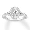 Thumbnail Image 0 of Diamond Engagement Ring 1-1/5 ct tw Oval/Round 14K White Gold