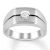 Thumbnail Image 0 of Men's Diamond Solitaire Ring 1/5 carat Round 14K White Gold