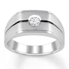 Thumbnail Image 1 of Men's Diamond Solitaire Ring 1/5 carat Round 14K White Gold