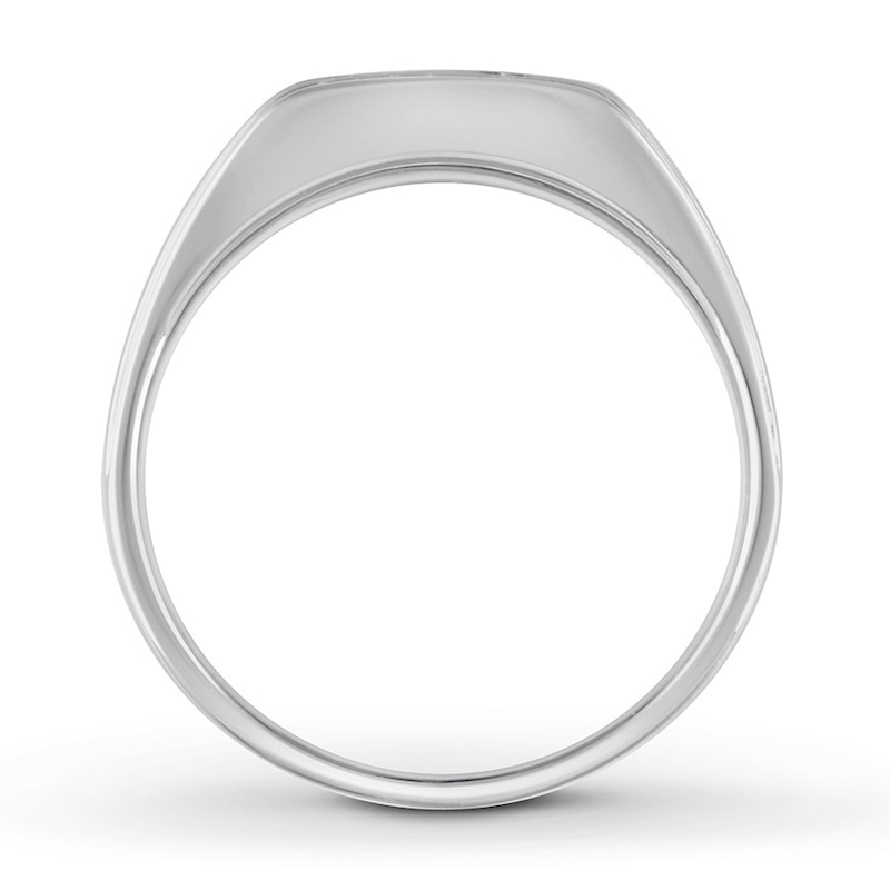 Men's Diamond Solitaire Ring 1/5 carat Round 14K White Gold