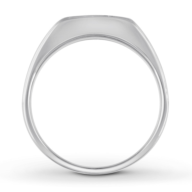 Main Image 2 of Men's Diamond Solitaire Ring 1/5 carat Round 14K White Gold
