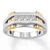 Thumbnail Image 0 of Men's Diamond Ring 1/3 ct tw Round-cut 14K Two-Tone Gold
