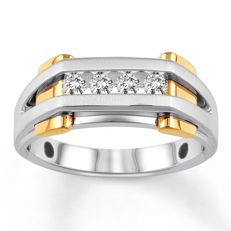 Men's Diamond Ring 1/3 ct tw Round-cut 14K Two-Tone Gold