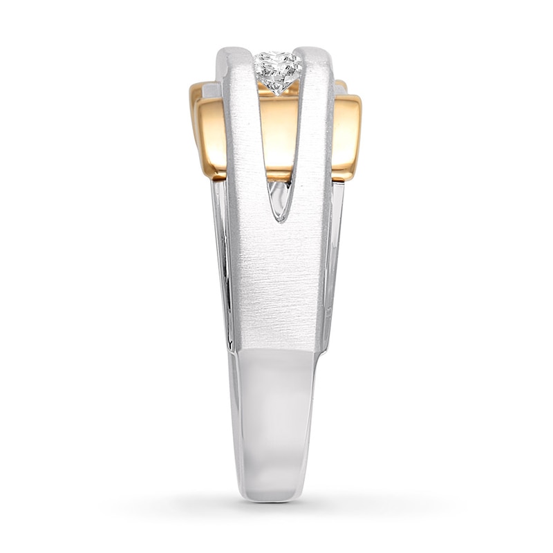 Men's Diamond Ring 1/3 ct tw Round-cut 14K Two-Tone Gold